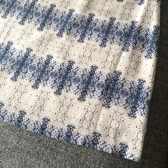 Kenar 100% Silk Blue Porcelaine Print Short Sleeve Dress - Picture 7 of 10